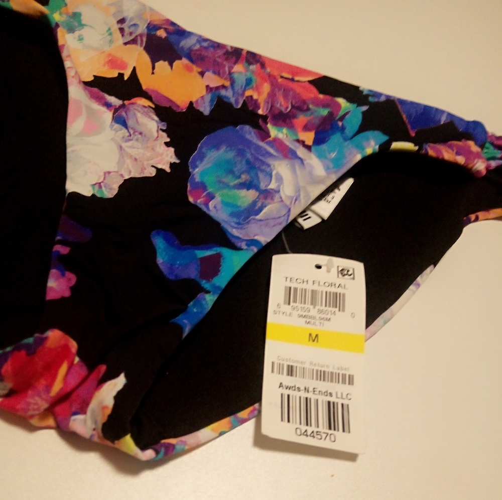 Bar III Floral Graphic Women's Cheeky Swim Bikini Bottoms Size M NWT Multi
